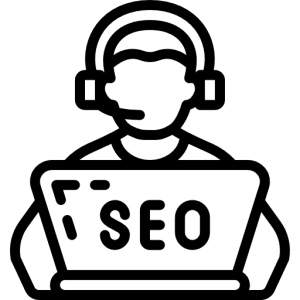 Illustration of SEO consulting on a laptop